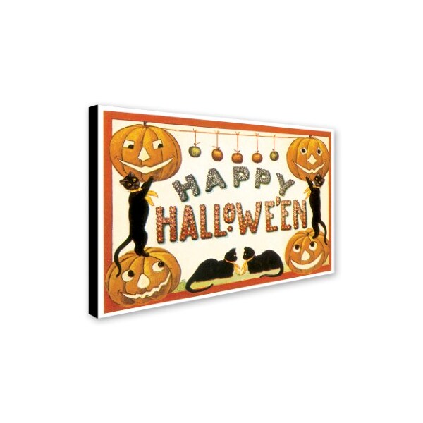 Trademark Fine Art Vintage Apple Collection 'Cute Cat Halloween' Canvas Art, 22x32 - ALI6297-C2232GG