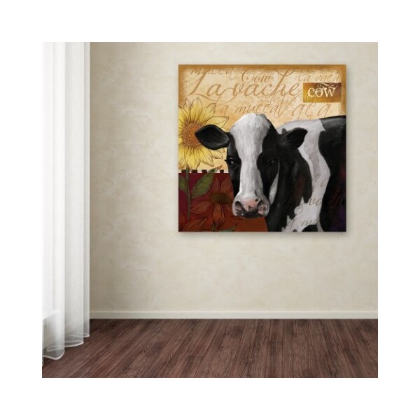 Trademark Fine Art Fiona Stokes-Gilbert 'Cow' Canvas Art, 24x24 - ALI13607-C2424GG