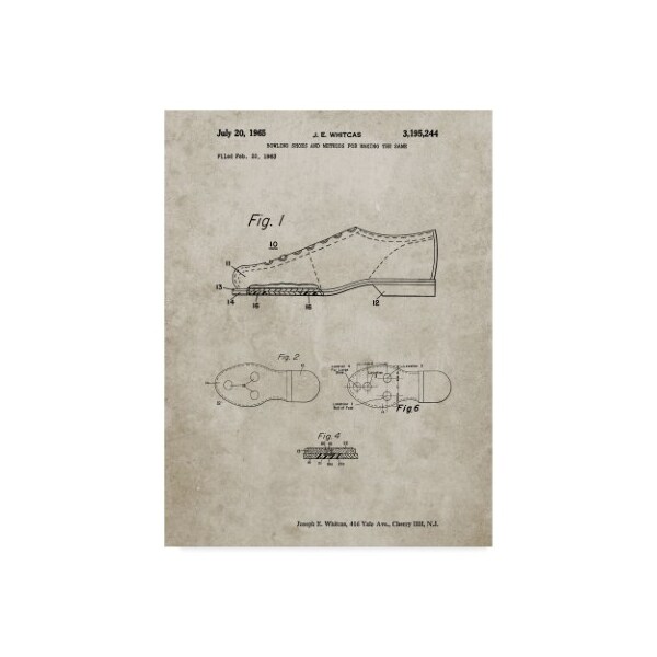 Trademark Fine Art Cole Borders ' Vintage Bowling Shoes' Canvas Art, 24x32 - ALI21979-C2432GG