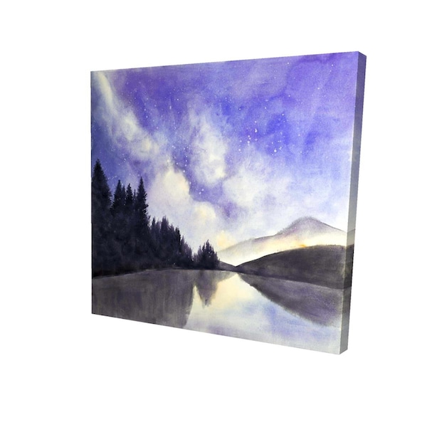 Begin Home Decor 16 x 16 in. Starry View on the Lake-Print on Canvas - 2080-1616-LA127-1