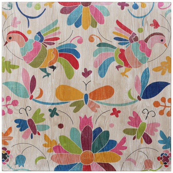 Solid Storage Supplies Folklorica II Fine Giclee Printed Directly on Hand Finished Ash Wood Wall Art - SO2240327