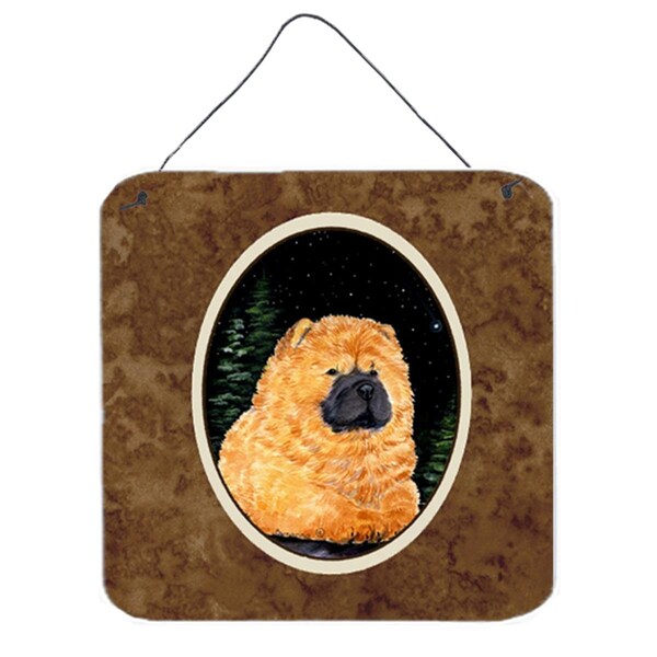 Micasa 6 x 6 in. Starry Night Chow Chow Aluminium Metal Wall or Door Hanging Prints - MI228869