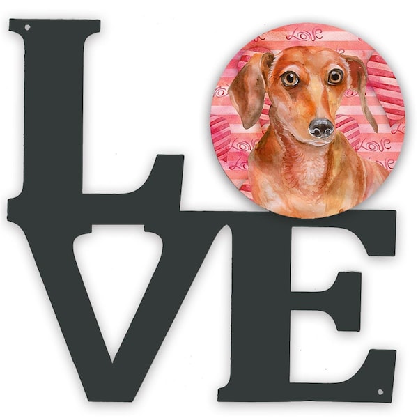 Carolines Treasures 11.5 x 11.75 in. Red Dachshund Love Metal Artwork Wall Decor - BB9794WALV