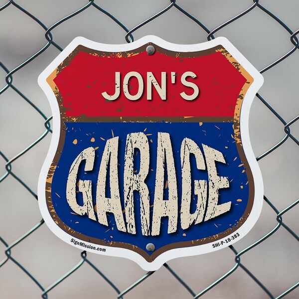 Signmission Jon's Garage, 12 inch X 12 inch, Aluminum Metal Sign, 2PK - SHI-A-2PACK-12-383-JON
