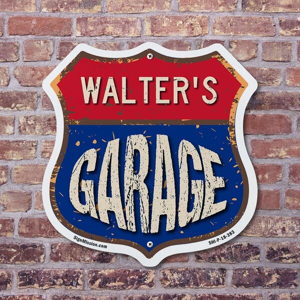 Signmission Walter's Garage, 6 inch X 6 inch, Plastic Sign, 2PK - SHI-P-2PACK-6-383-WALTER