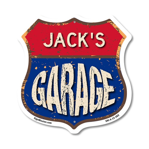 Signmission Jack's Garage, 12 Inch X 12 Inch, Aluminum Metal Sign - SHI-A-12-383-JACK