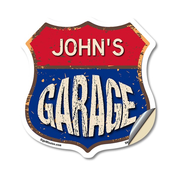 Signmission John's Garage, 18 Inch X 18 Inch, Vinyl Decal - SHI-D-18-383-JOHN