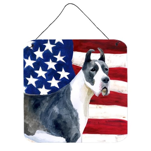 Jensendistributionservices Harlequin Great Dane Patriotic Wall or Door Hanging Prints - MI231114