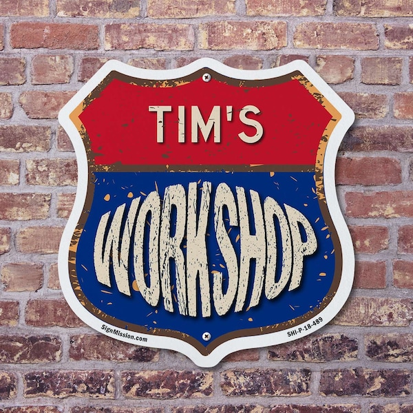 Signmission Tim's Workshop, 18 inch X 18 inch, Plastic Sign, 2PK - SHI-P-2PACK-18-489-TIM