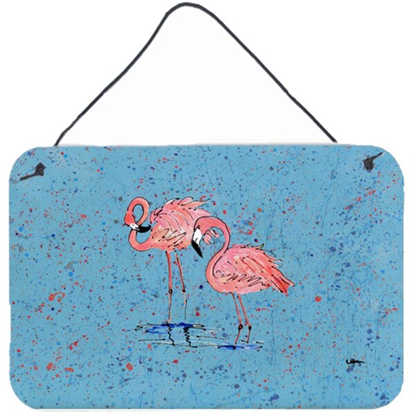 Carolines Treasures 8 x 12 in. Flamingo Aluminium Metal Wall or Door Hanging Print - 8566DS812