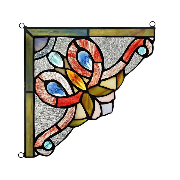 Lightning Victorie Victorian Tiffany-Glass Window Panel 8 in. - CH3P114RV08-CGP