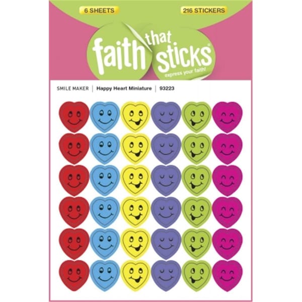 Tyndale House Publishers Sticker - Happy Heart Miniatures 6 Sheets - 10316X