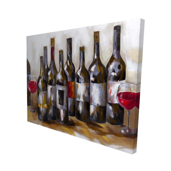 Begin Home Decor 16 x 20 in. Red Wine Bottles-Print on Canvas - 2080-1620-GA34