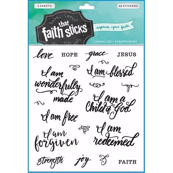 Tyndale House Publishers Sticker - Who I Am in Christ - 2 Sheets - Faith That Sticks - 76784