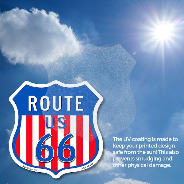 Signmission Route Us 66, 6 inch X 6 inch, Plastic Sign, 2PK - SHI-P-2PACK-6-480