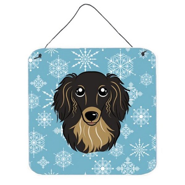 Jensendistributionservices Snowflake Longhair Black And Tan Dachshund Wall and Door Hanging Prints - MI1720003