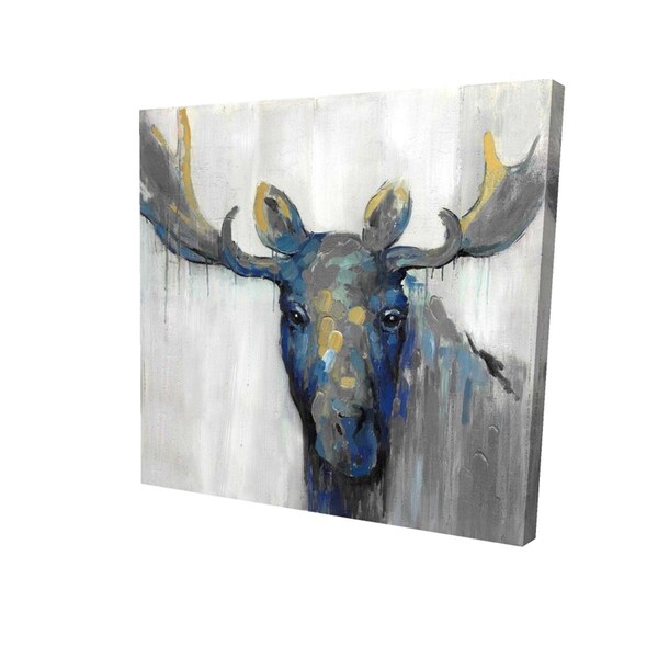 Fondo 12 x 12 in. Blue Moose-Print on Canvas - FO2775287