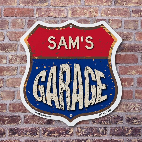 Signmission Sam's Garage, 12 inch X 12 inch, Aluminum Metal Sign, 5PK - SHI-A-5PACK-12-383-SAM