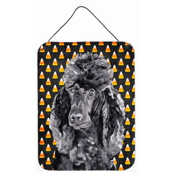 Jensendistributionservices Black Standard Poodle Candy Corn Halloween Aluminum Metal Wall Or Door Hanging Prints - MI714136
