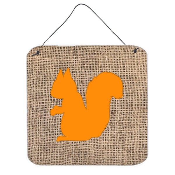 Jensendistributionservices Squirrel Burlap And Orange Aluminium Metal Wall Or Door Hanging Prints - 6 x 6 In. - MI2103532