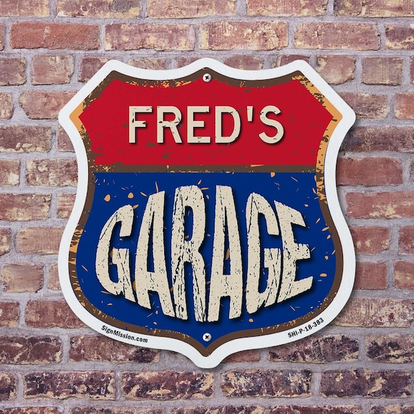 Signmission Fred's Garage, 18 Inch X 18 Inch, Plastic Sign - SHI-P-18-383-FRED