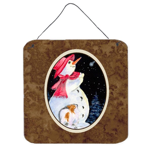 Micasa Snowman With Papillon Aluminium Metal Wall Or Door Hanging Prints - MI233584