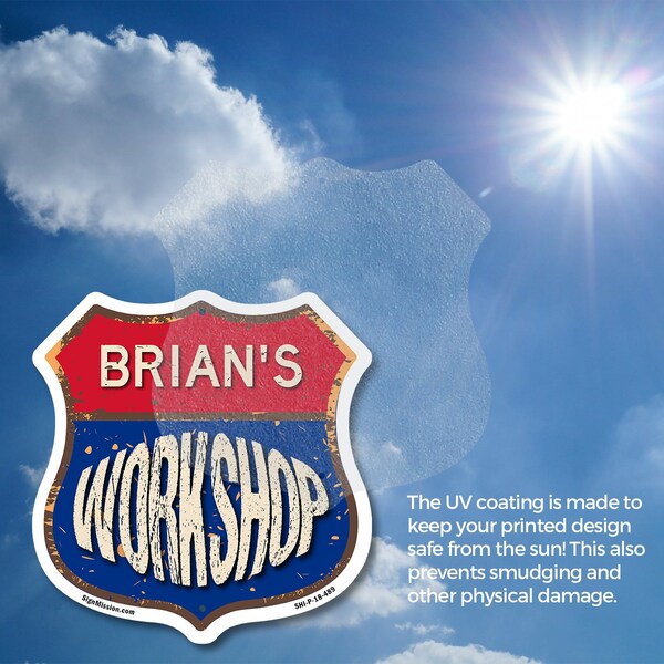 Signmission Brian's Workshop, 18 Inch X 18 Inch, Plastic Sign - SHI-P-18-489-BRIAN