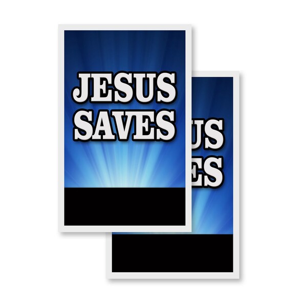 Signmission Jesus Saves, Vinyl Decals Only 24 Inch x 36 Inch, Vinyl Decal, 2PK - DSB-2436-2PACK-JESUS SAVES