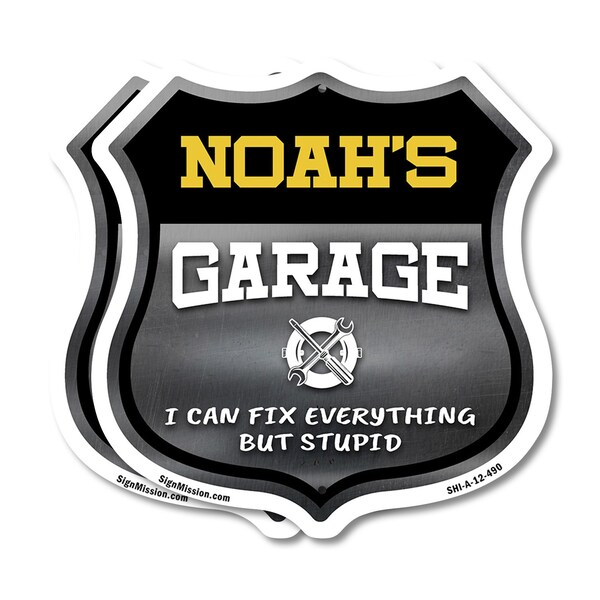 Signmission Noah's Garage I Can Fix Everything But Stupid, 12 inch X 12 inch, Plastic Sign, 2PK - SHI-P-2PACK-12-490-NOAH