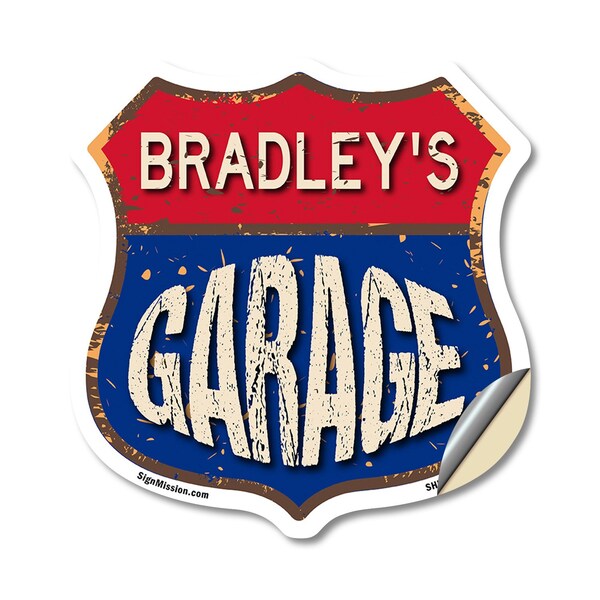 Signmission Bradley's Garage, 12 Inch X 12 Inch, Vinyl Decal - SHI-D-12-383-BRADLEY