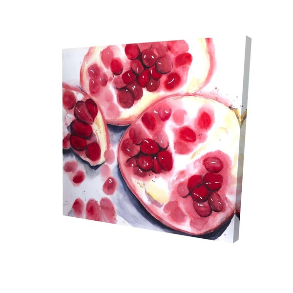 Begin Home Decor 16 x 16 in. Pomegranate Pieces-Print on Canvas - 2080-1616-GA103