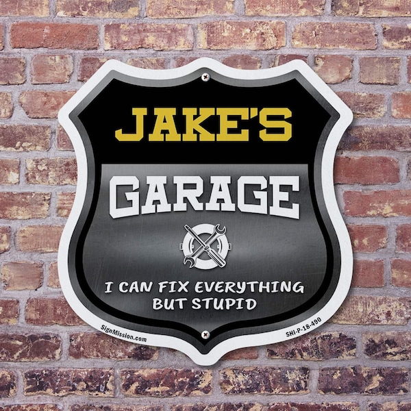 Signmission Jake's Garage I Can Fix Everything But Stupid, 12 inch X 12 inch, Plastic Sign, 2PK - SHI-P-2PACK-12-490-JAKE
