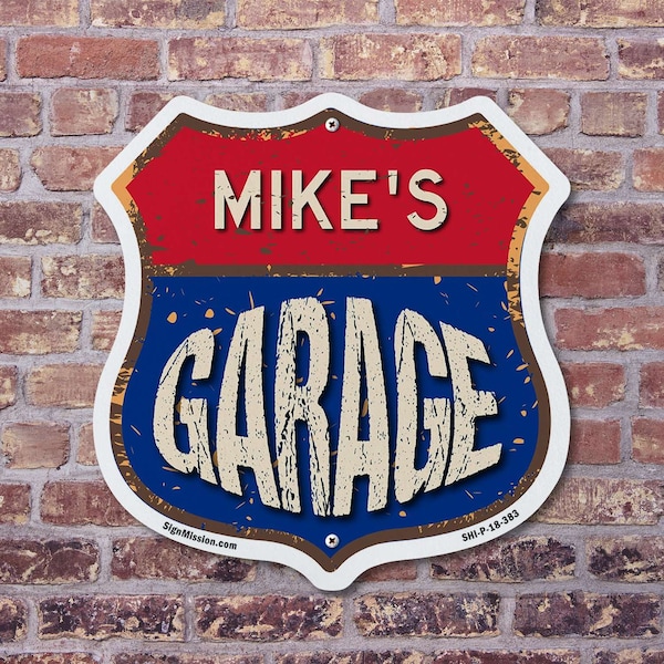 Signmission Mike's Garage, 12 inch X 12 inch, Aluminum Metal Sign, 5PK - SHI-A-5PACK-12-383-MIKE
