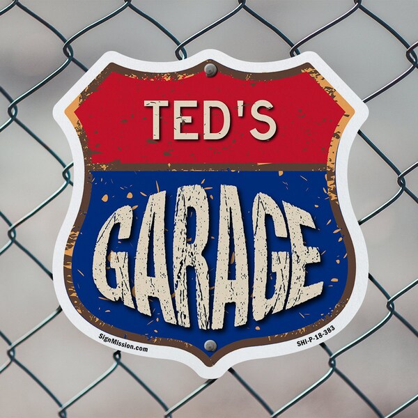 Signmission Ted's Garage, 6 inch X 6 inch, Plastic Sign, 2PK - SHI-P-2PACK-6-383-TED