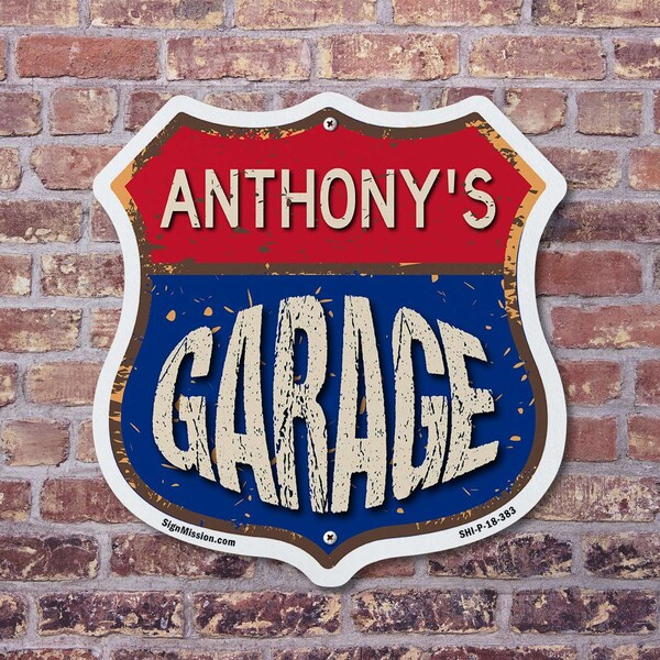 Signmission Anthony's Garage, 12 Inch X 12 Inch, Plastic Sign - SHI-P-12-383-ANTHONY