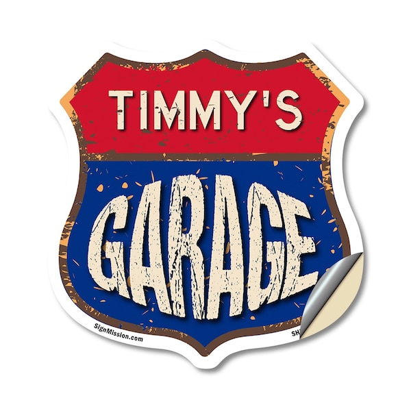 Signmission Timmy's Garage, 18 Inch X 18 Inch, Vinyl Decal - SHI-D-18-383-TIMMY