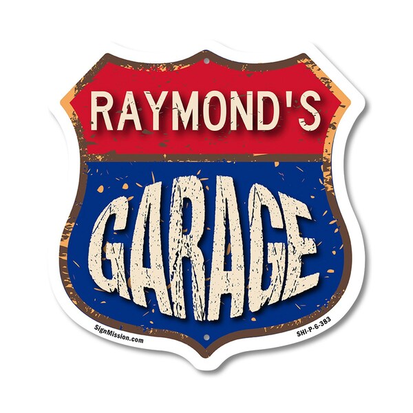 Signmission Raymond's Garage, 6 Inch X 6 Inch, Plastic Sign - SHI-P-6-383-RAYMOND