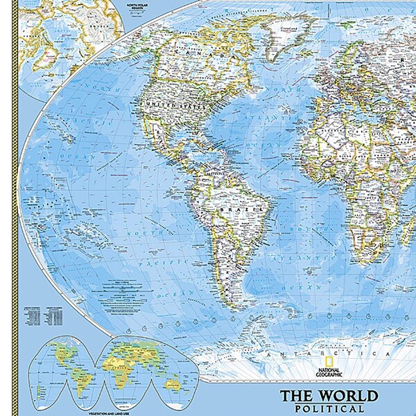 National Geographic World Classic Map, Laminated, 43.5'' x 30.5'' - RE00622002