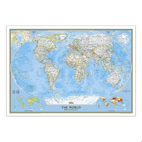 National Geographic World Classic Map, Laminated, 43.5'' x 30.5'' - RE00622002