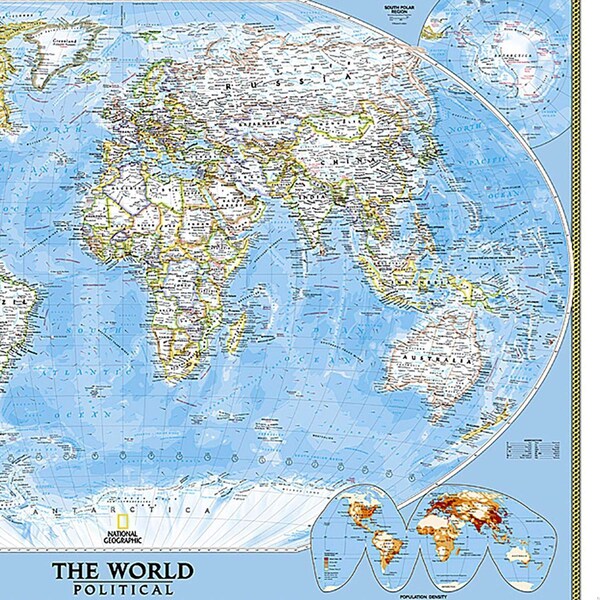National Geographic World Classic Map, Laminated, 43.5'' x 30.5'' - RE00622002