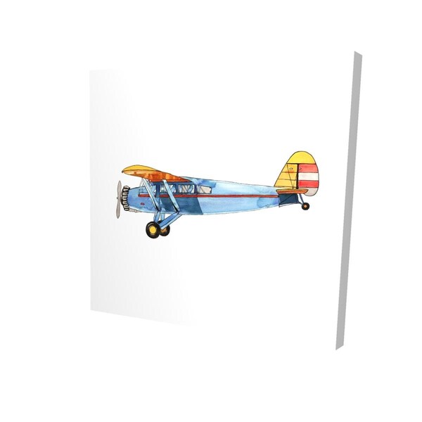 Fondo 12 x 12 in. Small Blue Plane-Print on Canvas - FO3339455