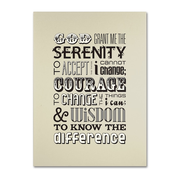 Trademark Fine Art Megan Romo 'Serenity Prayer II' Canvas Art, 35x47 - MR0101-C3547GG