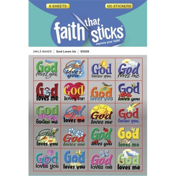 Tyndale House Publishers Sticker - God Loves Us - Faith That Sticks - 10270X