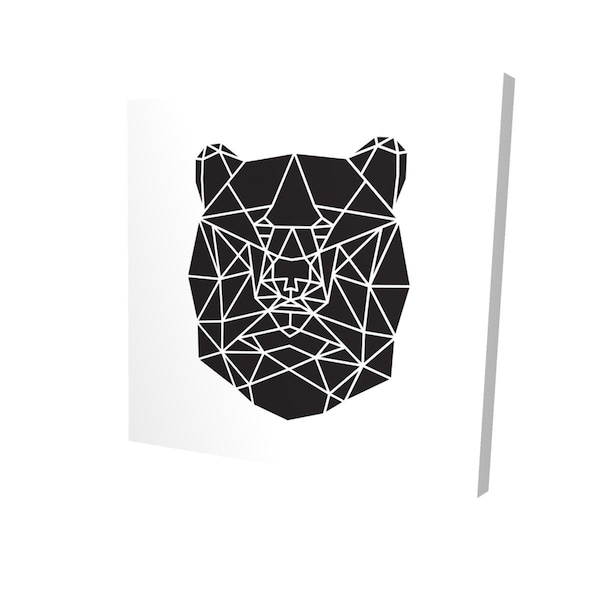 Begin Home Decor 32 x 32 in. Geometric Bear Head-Print on Canvas - 2080-3232-AN194