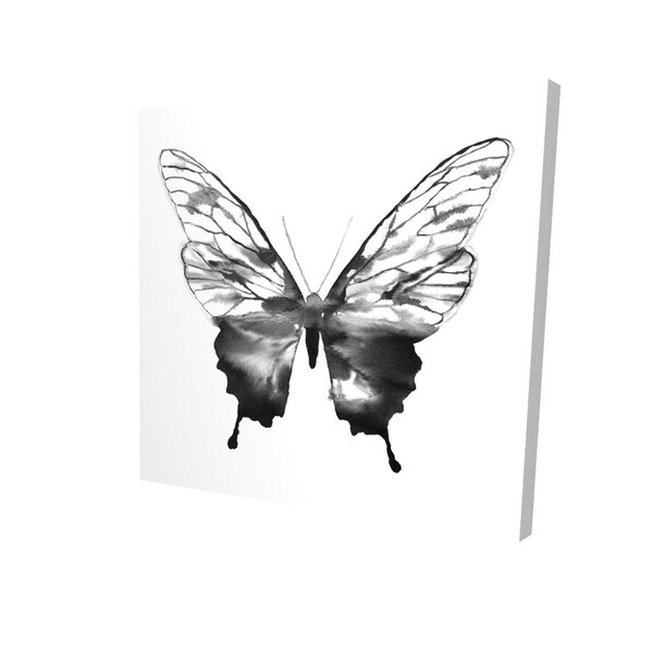 Fondo 12 x 12 in. Black Butterfly Sketch-Print on Canvas - FO2784587