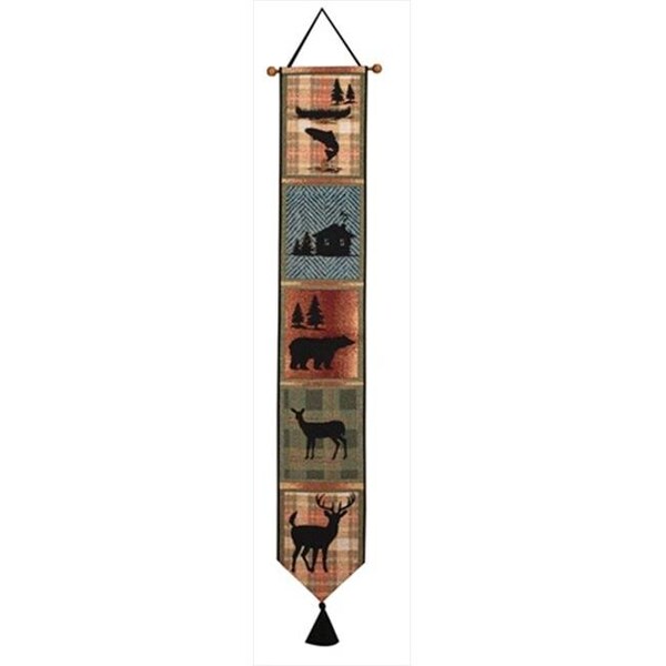 Manual Woodworkers & Weavers Manual Woodworkers and Weavers TBPBLD Bear Lodge Woven Tapestry Bell Pull Vertical 6.75 X 41 in. - TBPBLD