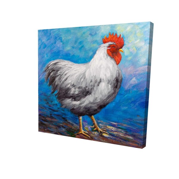 Fondo 16 x 16 in. Grey Rooster-Print on Canvas - FO2792708