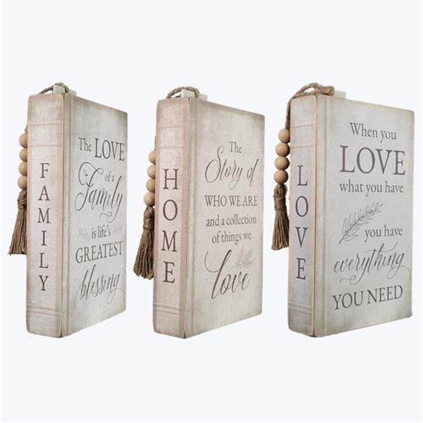 Designs-Done-Right Love What You Have Wood Tabletop Faux Book with Blessing Bead - DE4242717