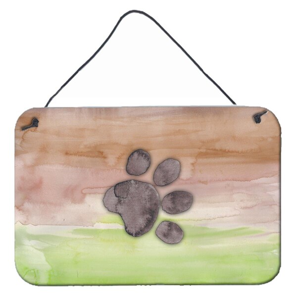 Carolines Treasures Dog Paw Watercolor Wall or Door Hanging Prints - BB7359DS812