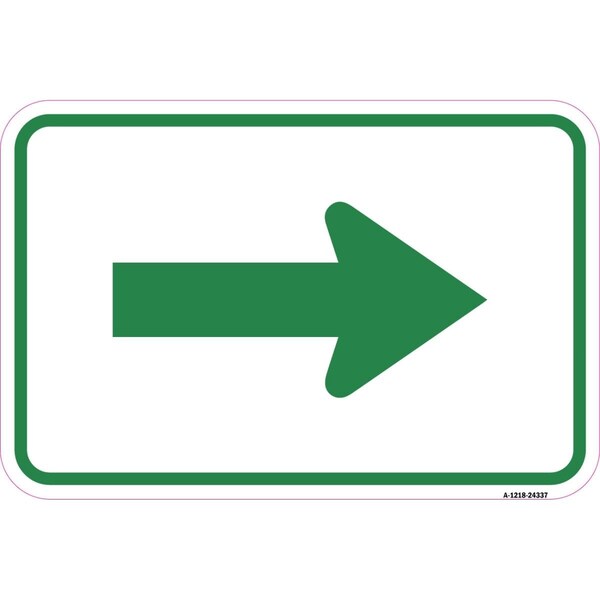 Amistad 12 x 18 in. Aluminum Sign - Arrow, Green & White - AM2071834